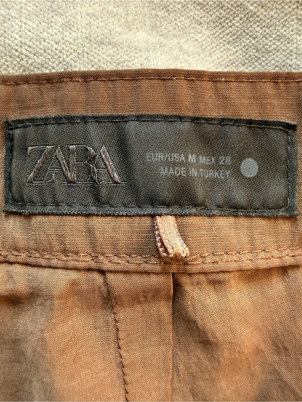 ZARA  Brown Cotton Pants